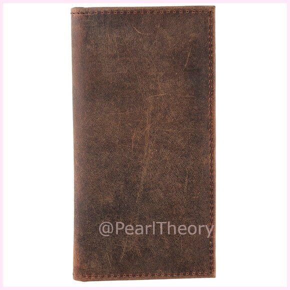 RFID Blocking Genuine Leather Long Bifold Checkbook Wallet
